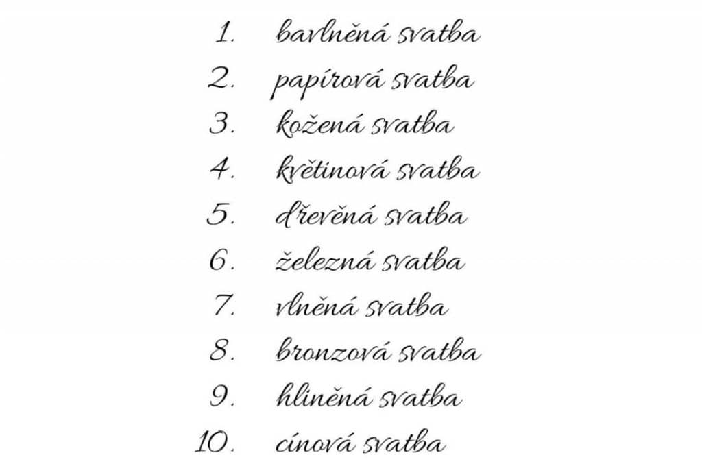 Názvy výročí svatby