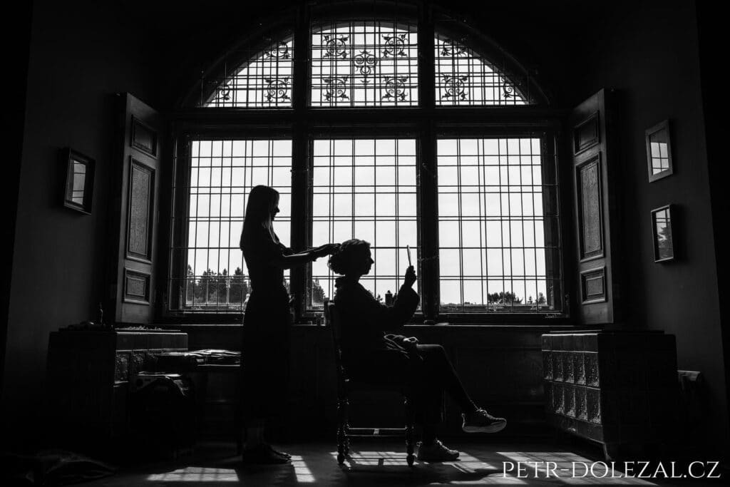 Fotografování nevěsty na workshopu pro svatební fotografy (zámek Průhonice)