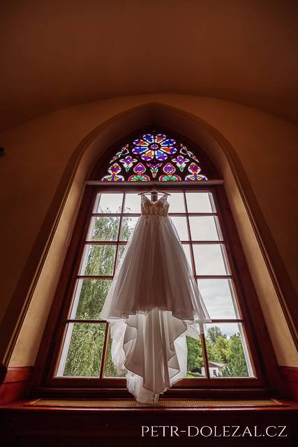 Wedding dress in chapel of St. Havel