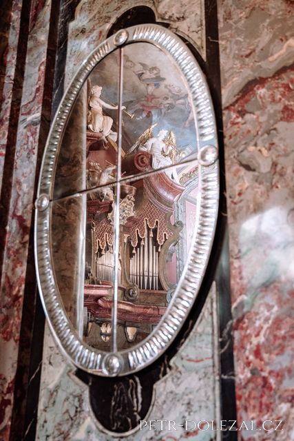 One of the many mirrors in the Mirror Chapel