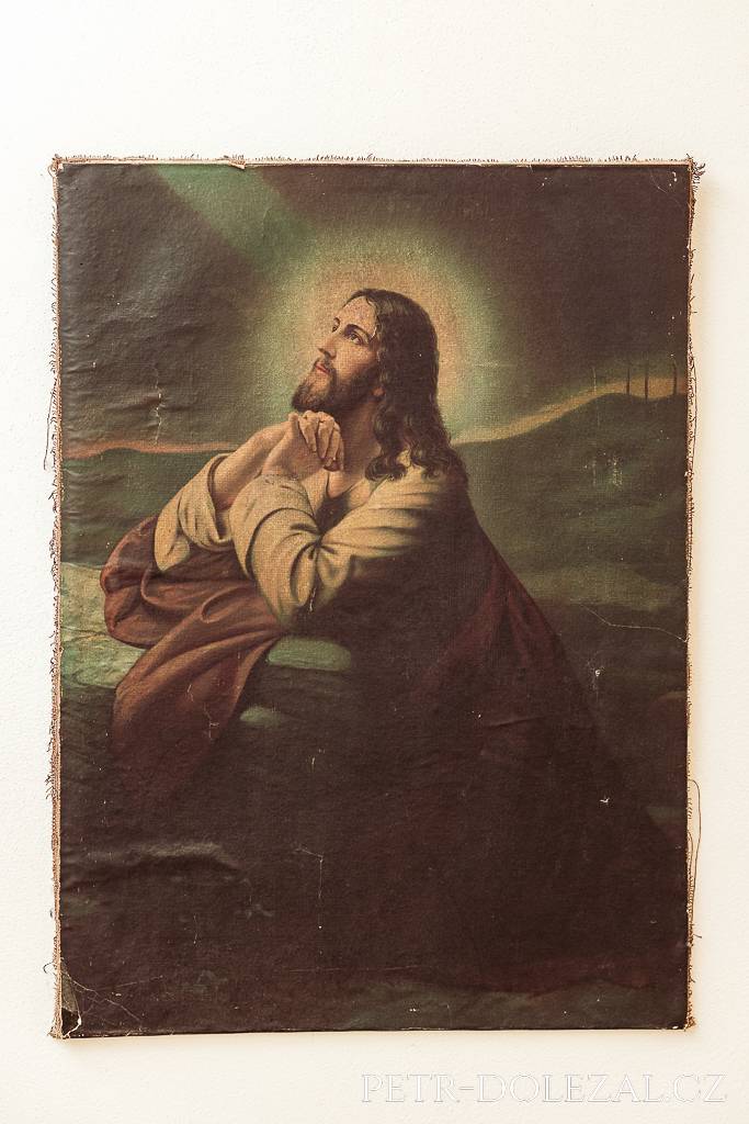 Ježíš Kristus na stěně Penzionu V Polích